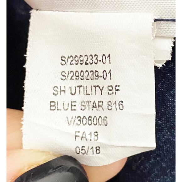 Gap Womens Navy Blue White Stars Boyfriend Fit Button Up Shirt Cotton Semi Sheer - Picture 8 of 8